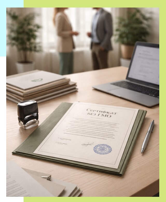 Сертификат без ГМО в Добрянке от 7577 р. оформить срочно Алешин-Дбр