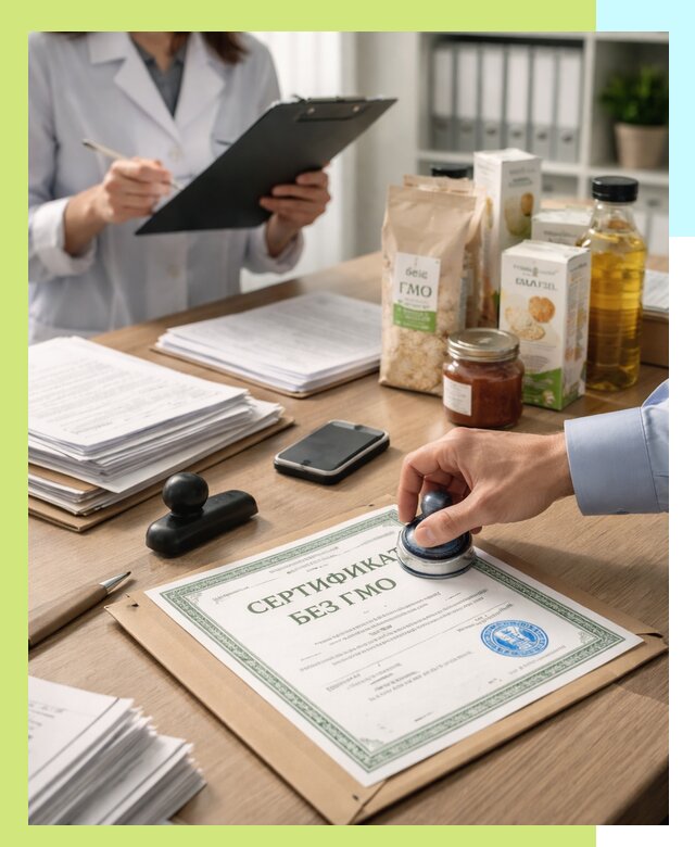 Получение сертификата Без ГМО для продукции в Добрянке